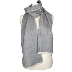 AYMA Argentina Gray Herringbone Pattern Scarf